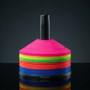 Flache Trainingshütchen, 12 Stück, bunte Farben, Sport- und Agility-Training